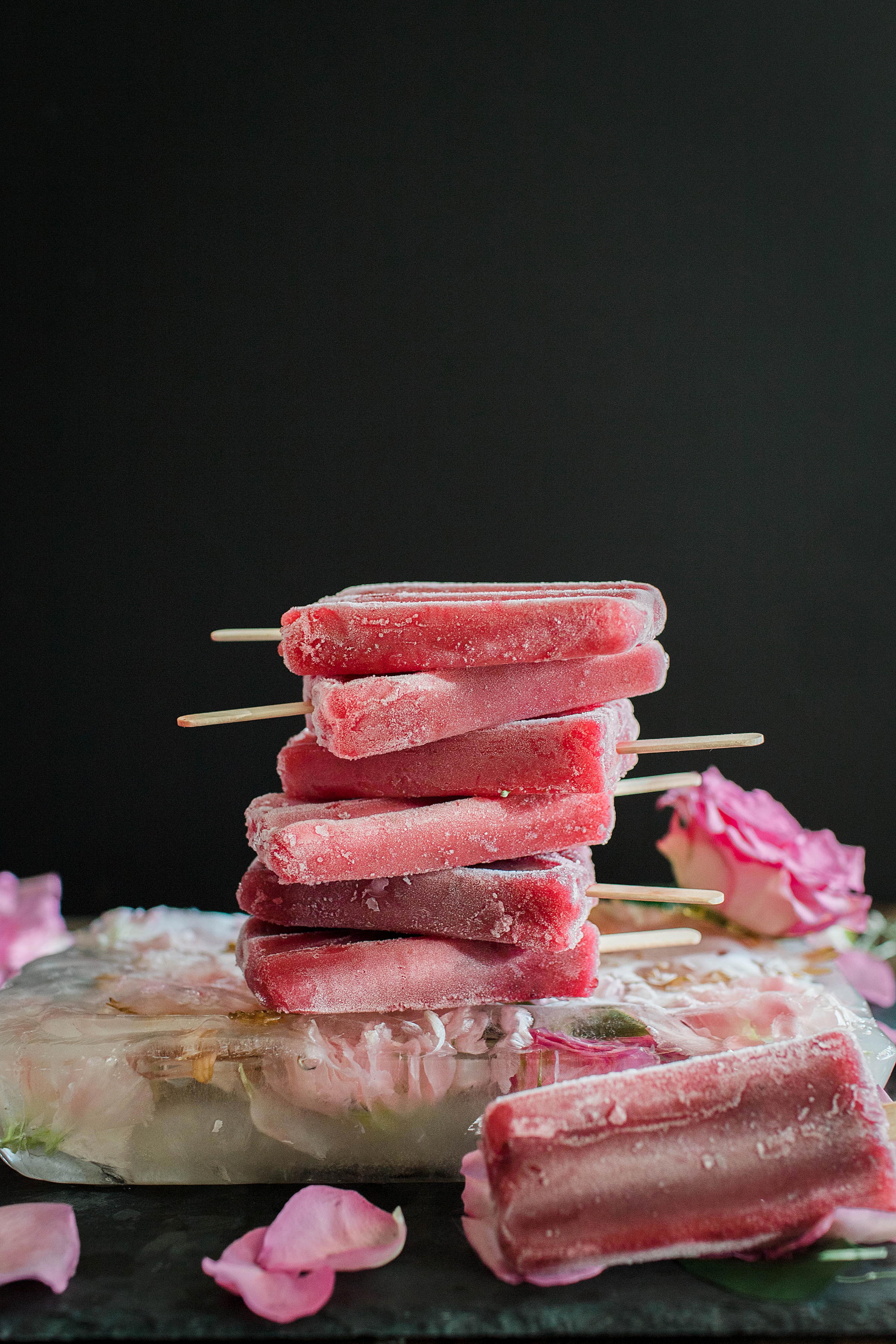 Leftover Flower Ice Block