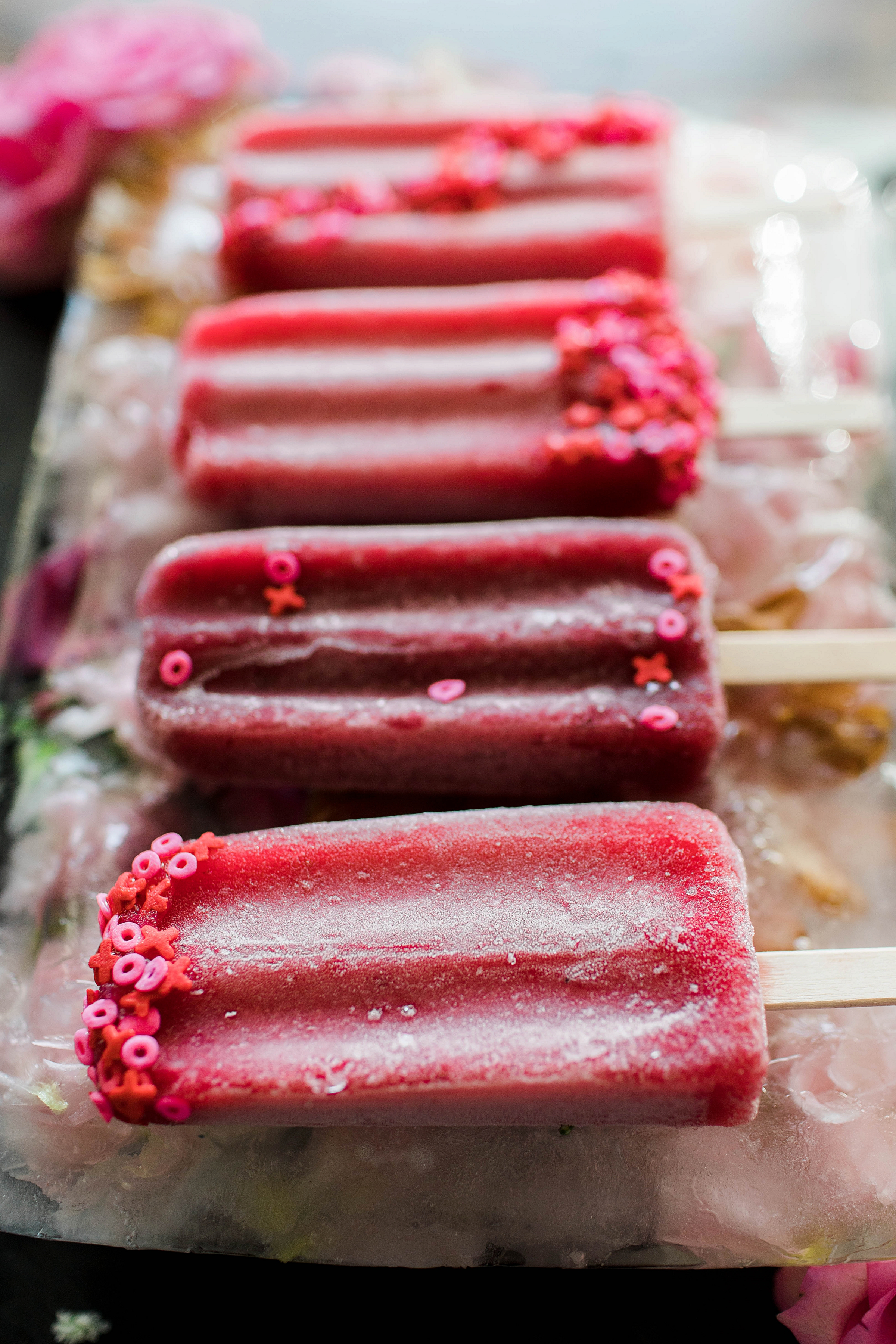 Leftover Flower Ice Block