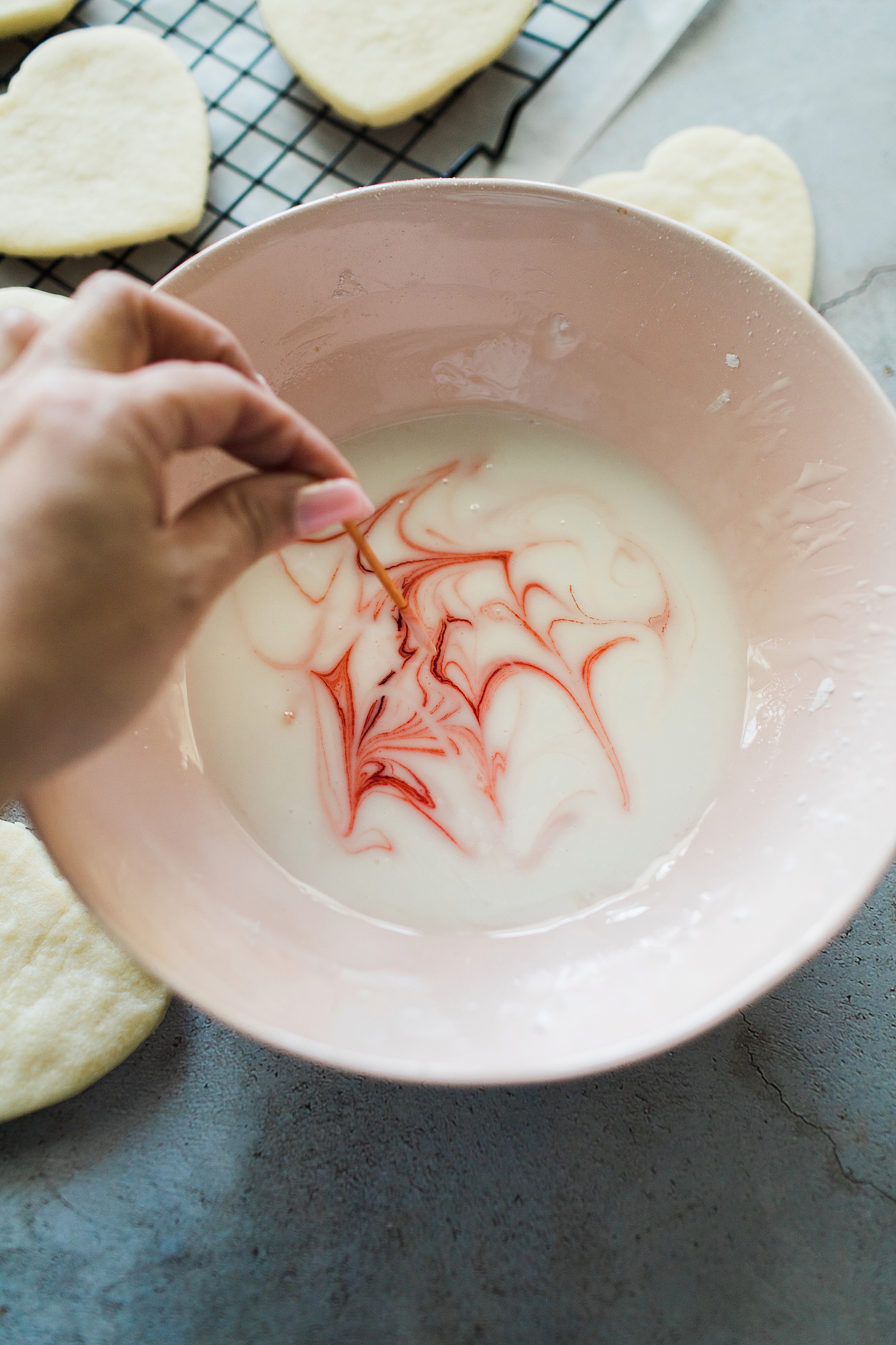 Marbled Sugar Cookie Hearts!