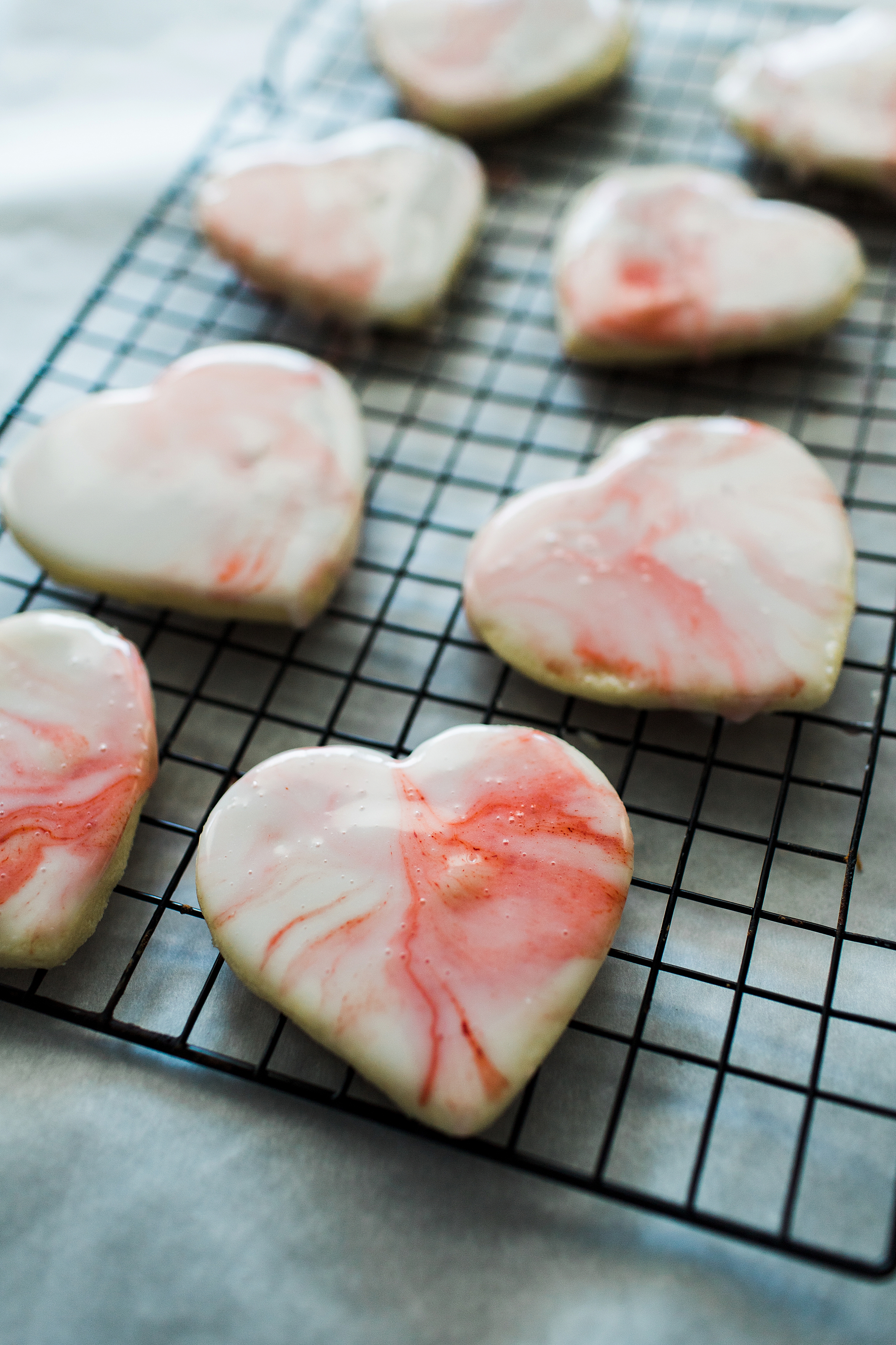 Marbled Sugar Cookie Hearts!