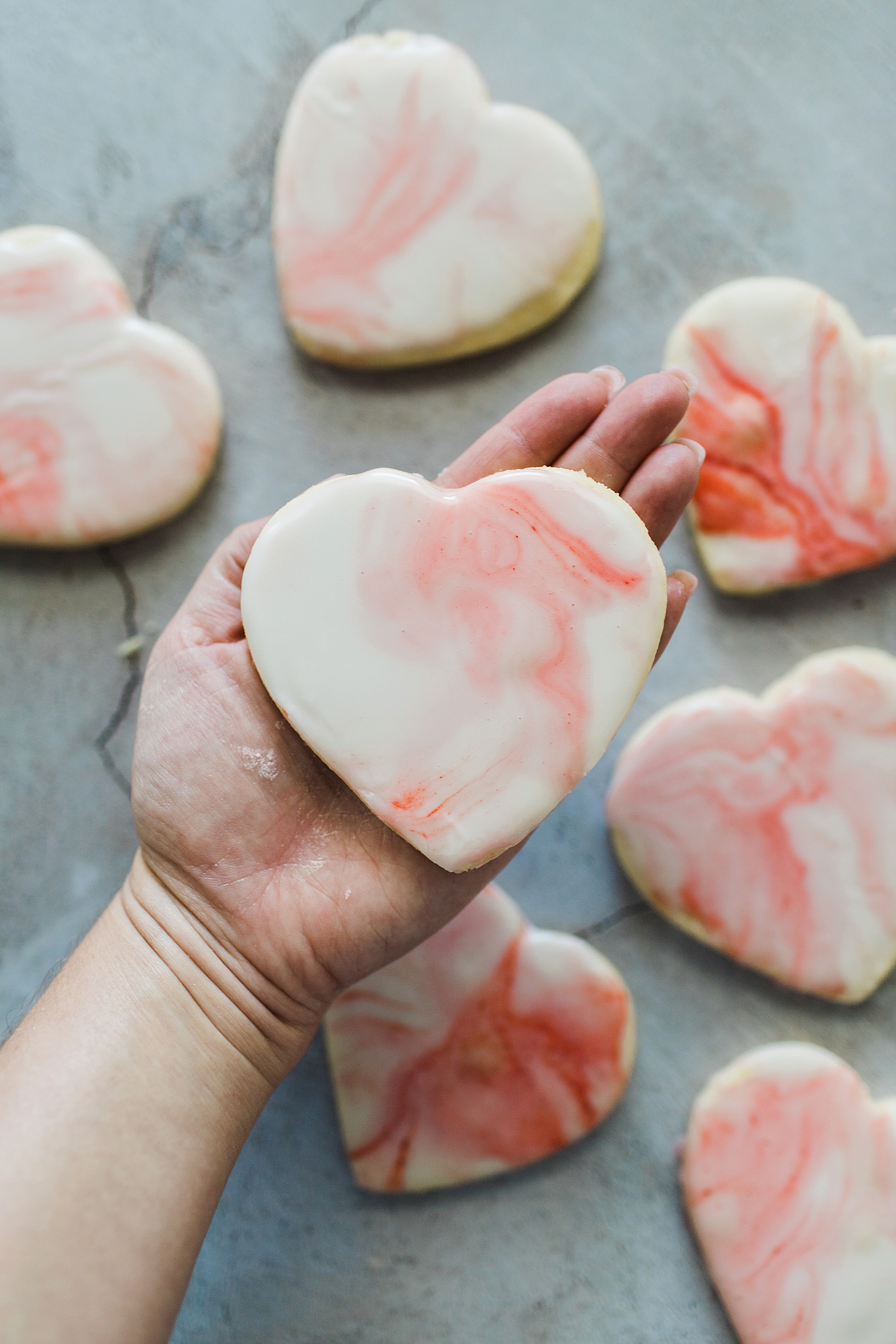 Marbled Sugar Cookie Hearts!