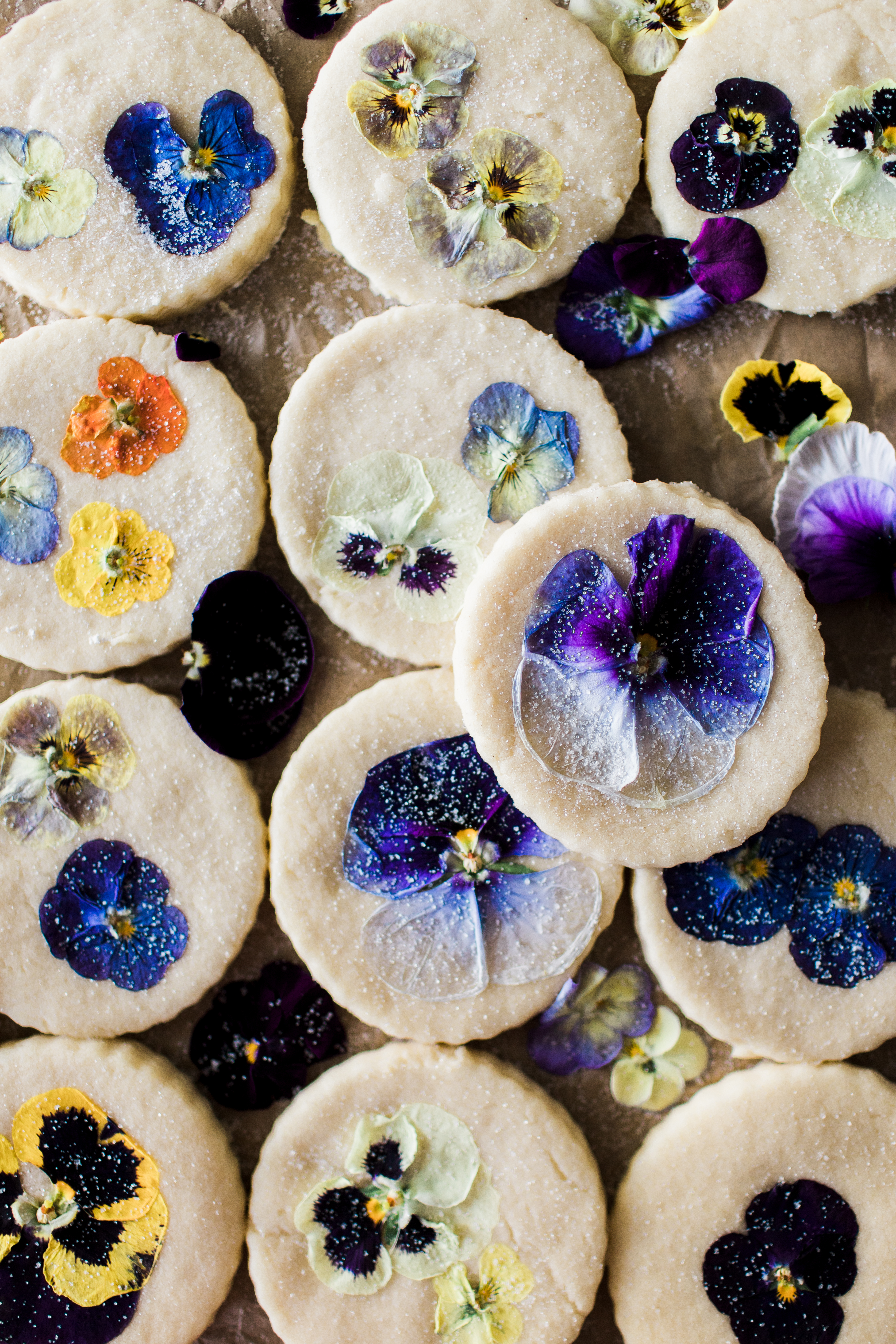 edible flower shortbread cookies